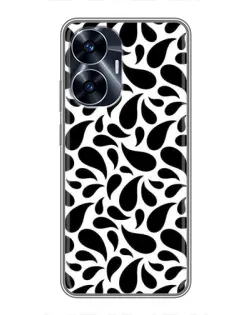 Чехол для Realme C55 с картинкой «Контрастные черные капли»