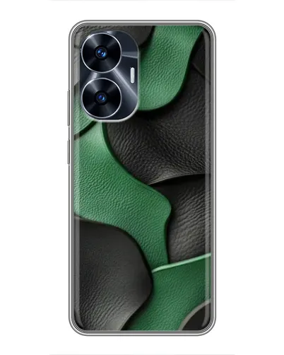 Чехол для Realme C55 с картинкой «Зеленые кожаные волны» Чехол для Realme C55 с картинкой «Зеленые кожаные волны»