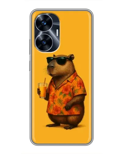 Чехол для Realme C55 с картинкой «Капибара на отдыхе»