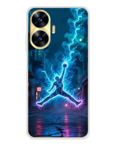 Чехол для Realme C56 с картинкой «Jordan Gold Jumpman»