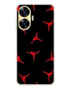 Чохол для Realme C56 з картинкою «Jordan Red Pattern»
