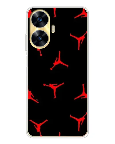 Чехол для Realme C56 с картинкой «Jordan Red Pattern»