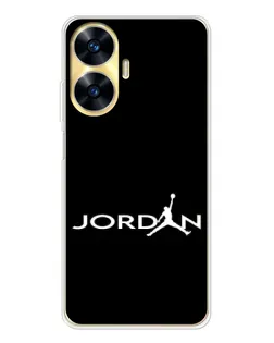 Чехол для Realme C56 с картинкой «Jordan White Logo»