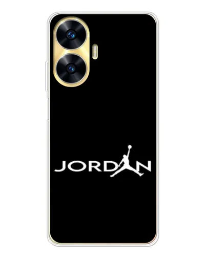 Чехол для Realme C56 с картинкой «Jordan White Logo»