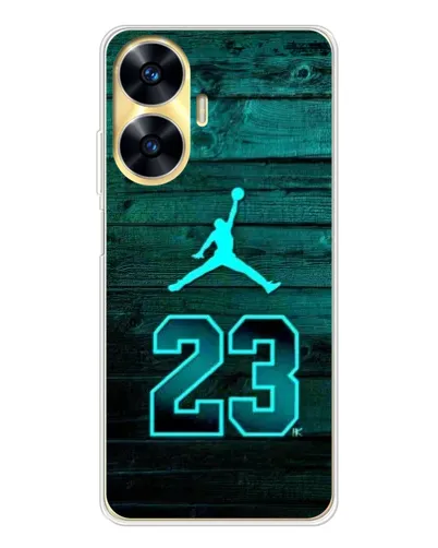 Чехол для Realme C56 с картинкой «Jordan Cyan 23»