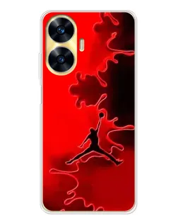 Чехол для Realme C56 с картинкой «Jordan Red Smoke»