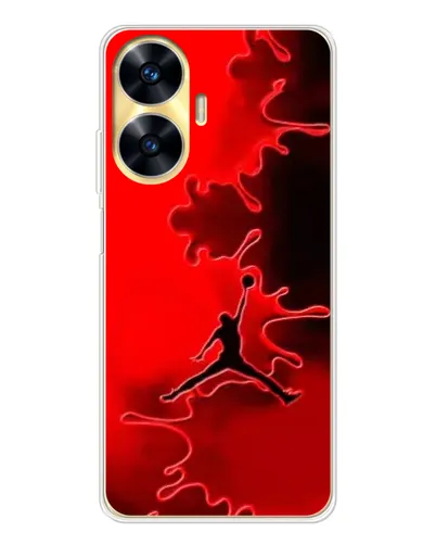 Чехол для Realme C56 с картинкой «Jordan Red Smoke»