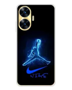 Чехол для Realme C56 с картинкой «Jordan Neon Blue»