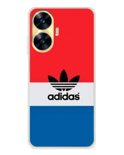 Чехол для Realme C56 с картинкой «Ретро блоки Adidas»