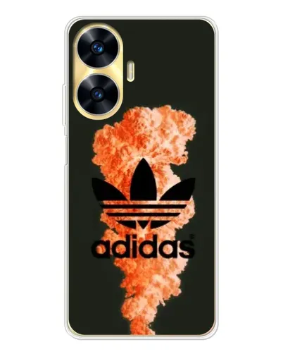 Чехол для Realme C56 с картинкой «Оранжевый дым Adidas» Чехол для Realme C56 с картинкой «Оранжевый дым Adidas»
