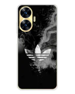 Чехол для Realme C56 с картинкой «Абстрактный дым Adidas»