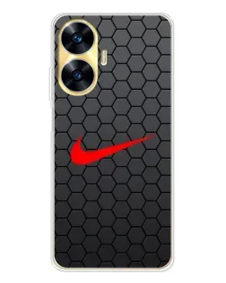 Чохол для Realme C56 з картинкою «Nike — карбонова сітка»