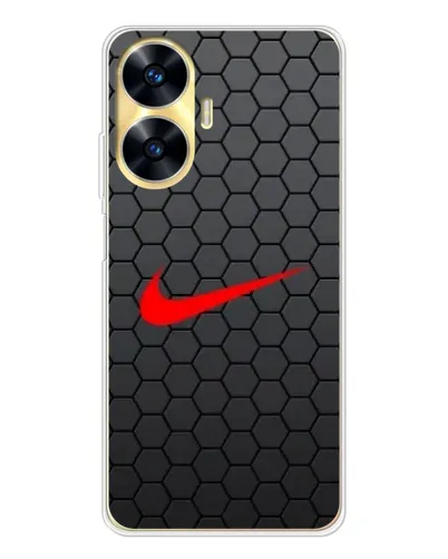 Чехол для Realme C56 с картинкой «Nike — карбоновая сетка»