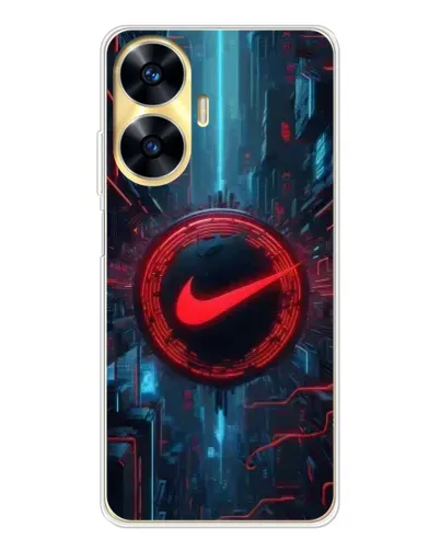 Чехол для Realme C56 с картинкой «Техногенный стиль Nike»