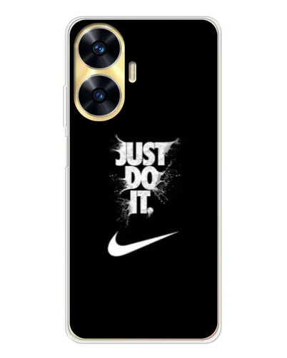 Чехол для Realme C56 с картинкой «Текстовый принт Nike»