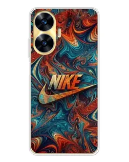 Чехол для Realme C56 с картинкой «Nike в абстракции»