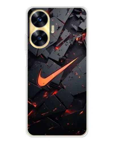 Чехол для Realme C56 с картинкой «Nike — эффект разломов»