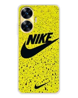 Чехол для Realme C56 с картинкой «Желтый текстурный Nike»
