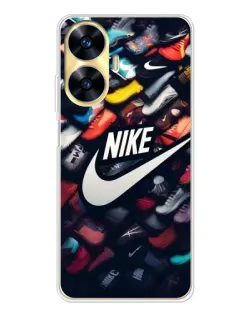 Чехол для Realme C56 с картинкой «Коллекция кроссовок Nike»