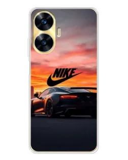 Чехол для Realme C56 с картинкой «Nike и суперкар»