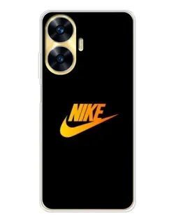 Чехол для Realme C56 с картинкой «Золотой логотип Nike»