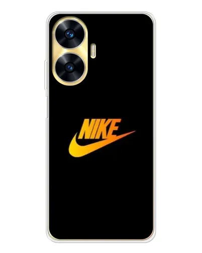 Чехол для Realme C56 с картинкой «Золотой логотип Nike»