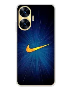 Чехол для Realme C56 с картинкой «Синий пульс Nike»