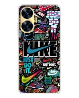 Чехол для Realme C56 с картинкой «Яркий коллаж Nike»