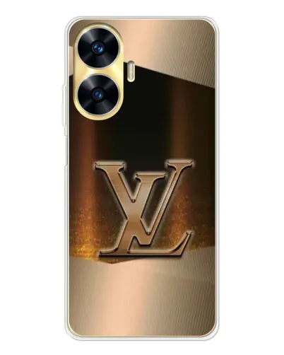 Чехол для Realme C56 с картинкой «LV — золотое сияние»