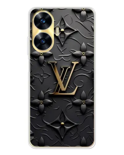 Чехол для Realme C56 с картинкой «Кожаная текстура LV»