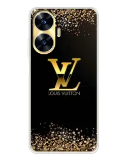 Чехол для Realme C56 с картинкой «LV — золотые искры»