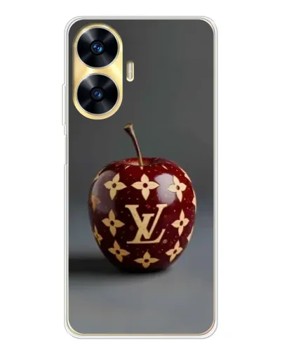 Чехол для Realme C56 с картинкой «Красное яблоко LV»