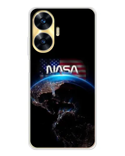 Чехол для Realme C56 с картинкой «Земля из космоса NASA»