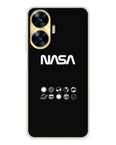 Чехол для Realme C56 с картинкой «NASA — технический принт»
