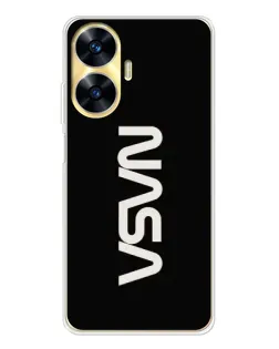 Чехол для Realme C56 с картинкой «NASA — вертикальный логотип»