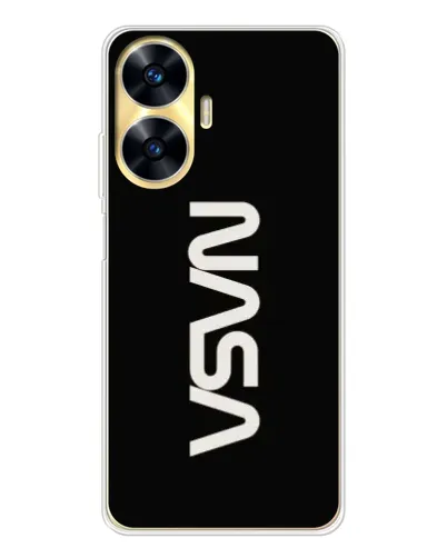 Чехол для Realme C56 с картинкой «NASA — вертикальный логотип»