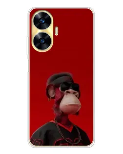 Чохол для Realme C56 з картинкою «Bored Ape в червоному»