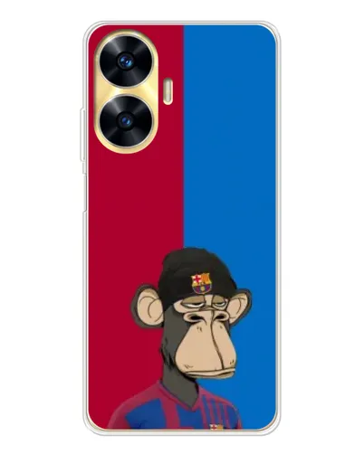 Чехол для Realme C56 с картинкой «Bored Ape — фанат Барсы»