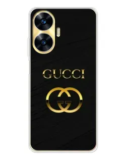 Чехол для Realme C56 с картинкой «Золотой логотип Gucci»