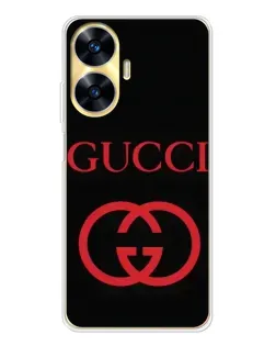 Чехол для Realme C56 с картинкой «Gucci — красный логотип»