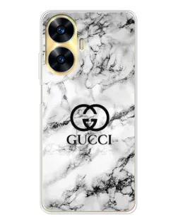 Чехол для Realme C56 с картинкой «Gucci — мраморный шик»