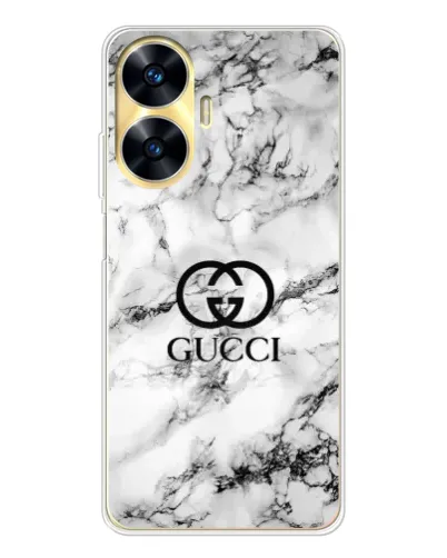 Чехол для Realme C56 с картинкой «Gucci — мраморный шик»