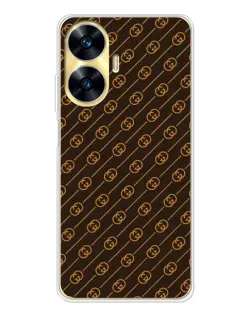 Чехол для Realme C56 с картинкой «Gucci — золотые диагонали»