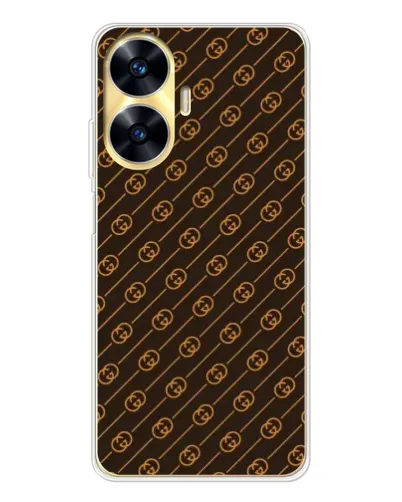 Чехол для Realme C56 с картинкой «Gucci — золотые диагонали»