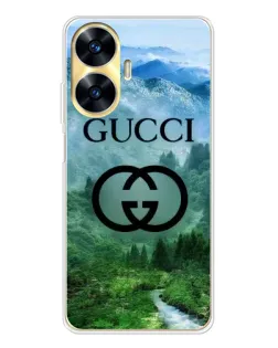 Чехол для Realme C56 с картинкой «Gucci — горный пейзаж»