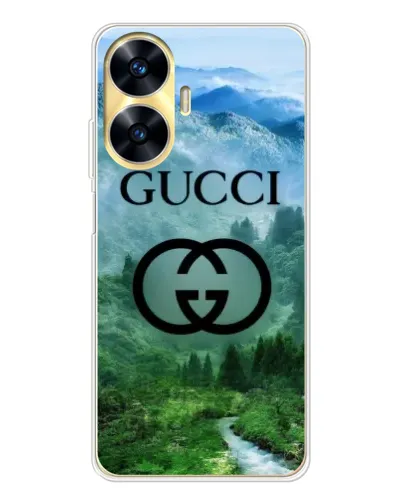 Чехол для Realme C56 с картинкой «Gucci — горный пейзаж»