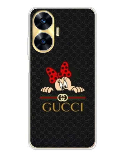 Чехол для Realme C56 с картинкой «Минни Маус Gucci — черный»