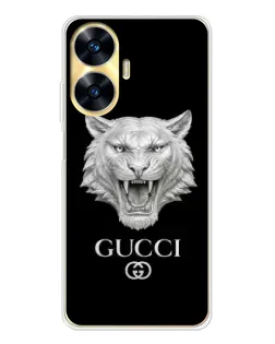 Чехол для Realme C56 с картинкой «Gucci — серебряный лев»