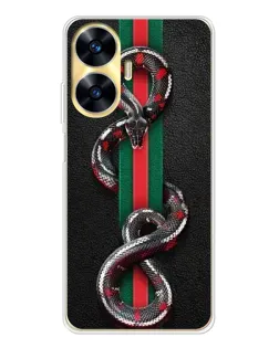 Чехол для Realme C56 с картинкой «Gucci — змея на полосе»