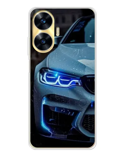 Чехол для Realme C56 с картинкой «Взгляд BMW с синими фарами» Чехол для Realme C56 с картинкой «Взгляд BMW с синими фарами»